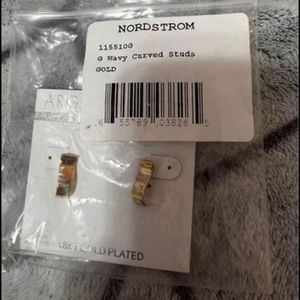 18kt gold plated wavy stud earrings